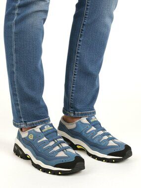 Skechers Sport Resilient Womens 9.5 Blue Slip-On Backsliders Mules Shoes